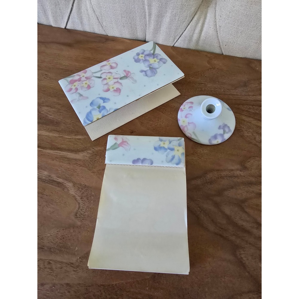 Vintage Japanese Desk Set – Memo Holder & Candle Holder – FF Japan